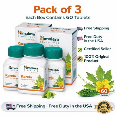 Himalaya Karela - 60 Tabs x 3 Pack | Natural Support for Healthy 04-2028