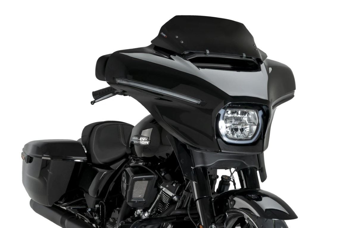 Puig Black Batwing Sports Screen Harley Davidson Street Glide FLHXSE 2024