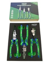 United 3 Piece 8" Soft Grip Combination Pliers Side Cutters Long Nose Pliers Set