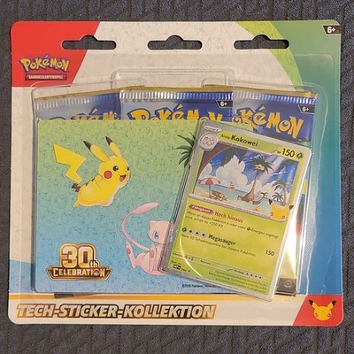 Pokémon 30 Jahre Tech-Sticker-Kollektion Deutsch 3 Boosterpacks Promo Holo