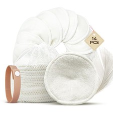 Reusable Nursing Pads 14 Pack Ultra Soft Breast Pads Laundry Bag Nurs...