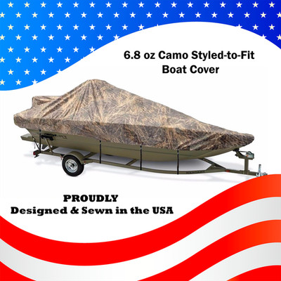 Camo Boat Cover for CRESTLINER Boats Sewn in the US Super Heavy-Duty Trailerable