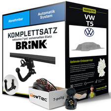 Anhängerkupplung BRINK abnehmbar für VW T5 +E-Satz Kit