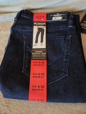New Hudson Womens Midrise Straight Jeans Size 8 29 Obscurity Blue Stretch Pocket