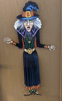 Vintage 1988 BEISTLE 40  Halloween WITCH Jointed Hinged Diecut Decoration