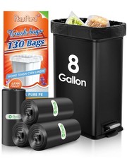 8 Gallon 130 Counts Strong Trash Bags Garbage Bags by , Fit 30 Liter Kitchen