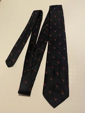 Lilly Dache Mens Necktie With Musical Instrument Design