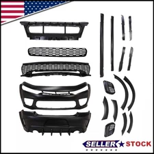 Front Rear Bumper Cover Fascia Grille Widebody Kit For Dodge Charger 2015-2023