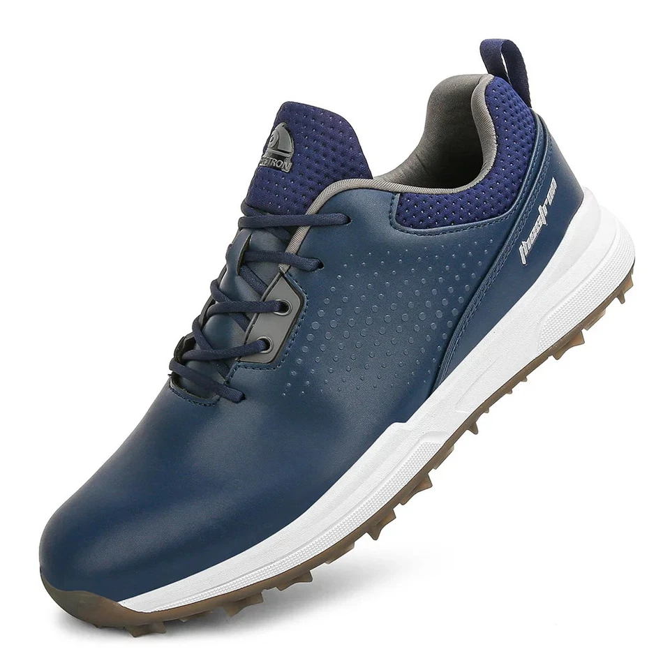 Zapatos de golf para hombre sin clavos al aire libre de lujo golfistas entrenamiento zapatillas amortiguación Foto 2 de 4