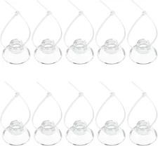 Pawfly 10 Pack Suction Cups with 20 Pieces Adjustable Zip Ties for Aquarium Fish