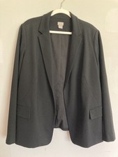 Chico s Open Front Black Blazer 16 Women s Plus Rayon Blend Office Professional