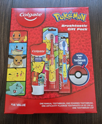 Colgate Pokémon Brushtastic 3pc Gift Pack W/Electric Toothbrush