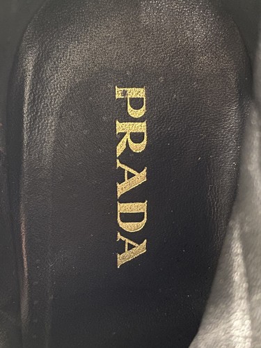 Prada Women Black Leather Ankle Boots Size 10 - Picture 7 of 12