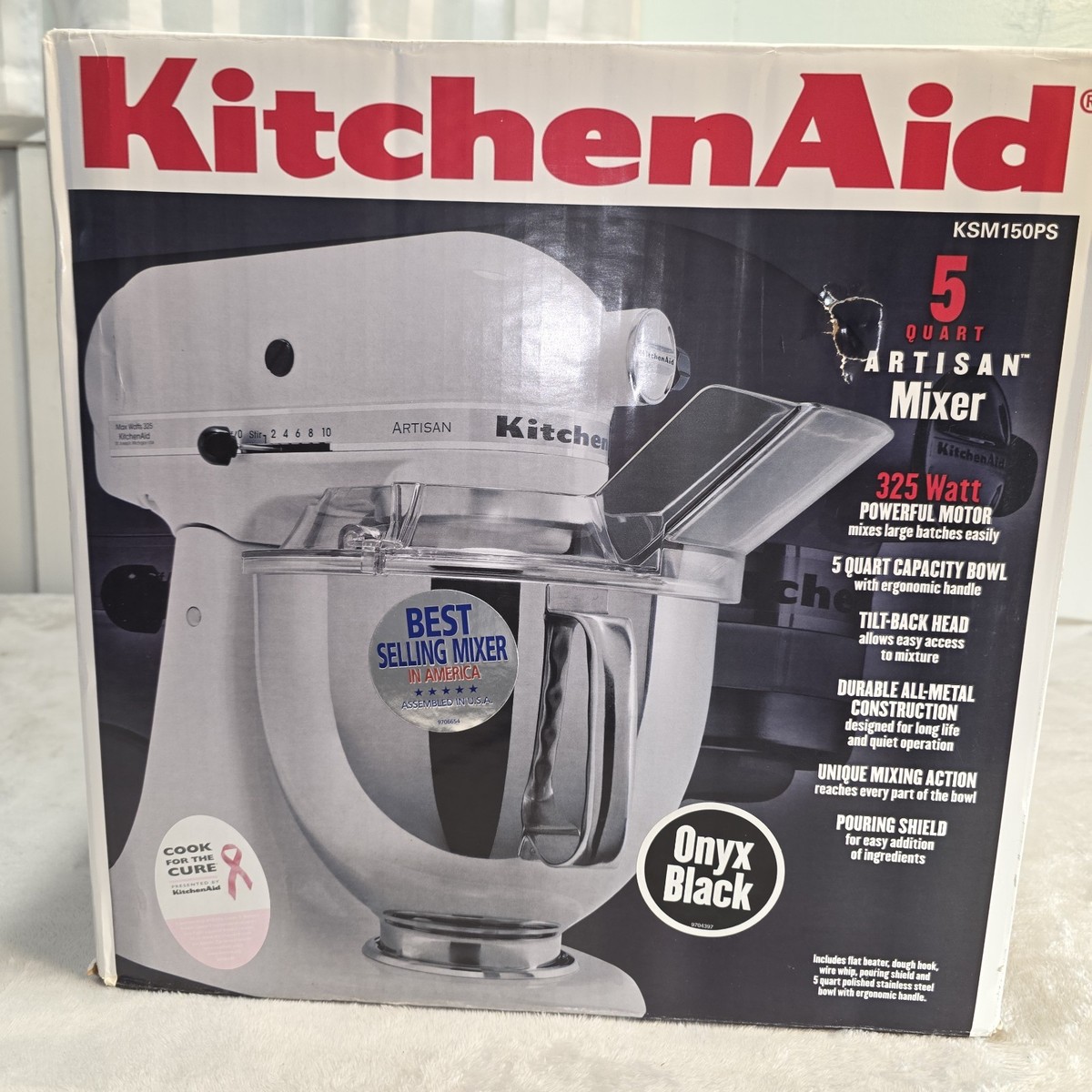 KitchenAid KSM150PSOB Artisan Series 5 qt. Tilt-Head Stand Mixer