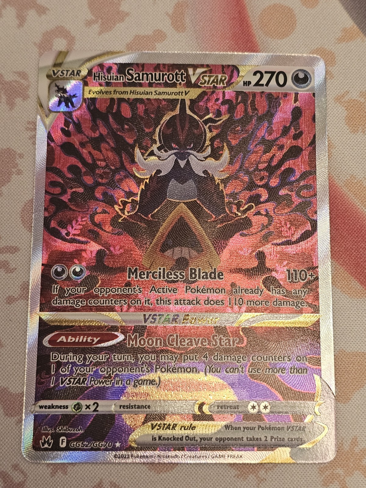 RAW Hisuian Samurott VSTAR GG52/GG70 Crown Zenith NM POKEMON