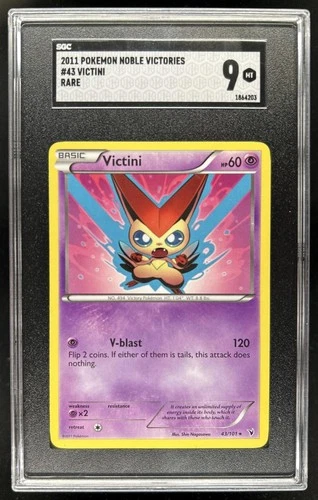 2011 Pokemon Black & White Noble Victories Victini Rare #43/101 SGC 9