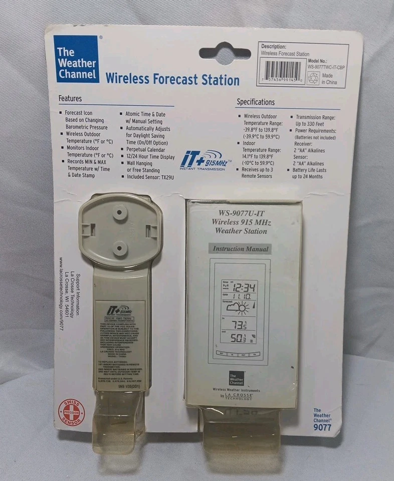 The Weather Channel Wireless Forecast Station 9077 NEW IN BOX Atomic Time & Date - Image 2 of 3