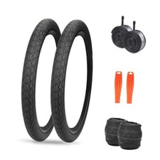 2024 Inch Bike Tire Foldable 20 X 1.75 Inch Black - 2 Tires 2 Inner Tuebs
