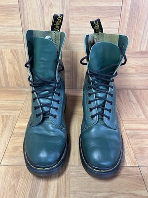 Sz 8 - DR MARTENS 1919 Made in England 10 Eyelet Boots 7UK Forest