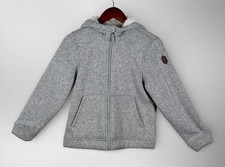 Free Country Youth Medium Sherpa Lined Hoodie Jacket Gray Full Zip Warm