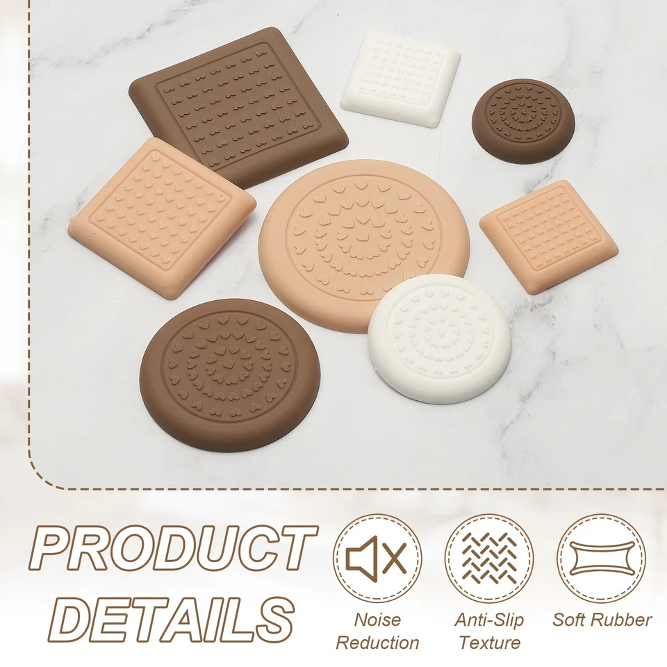 Almohadillas antideslizantes para muebles de 2,4 pulgadas, 4 tazas redondas de goma, blancas Foto 3 de 4