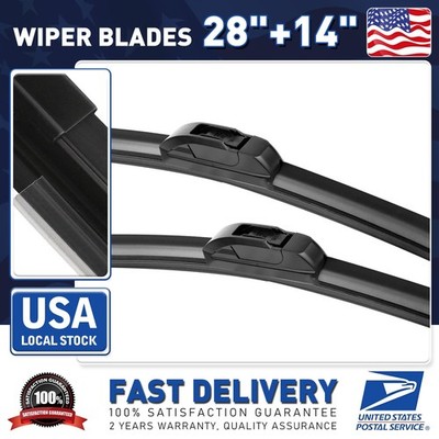 28''14'' Front Windshield Wiper Blades Silicone Bracketless Wipers for All-Season