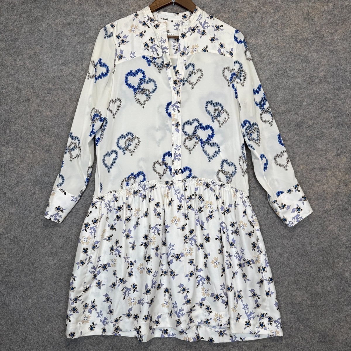 sandro floral shirt dress Sandro Floral Shirt Dress