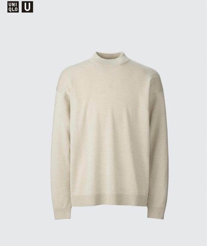 Uniqlo U Merino Blend Mock Neck Sweater Dropped Shoulder 2024 Men Size L - Picture 3 of 4