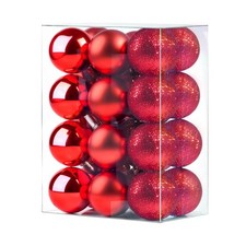 Set of 24 Mini Shatterproof Christmas Balls Tree Ornaments Party Decoration, ...