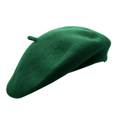 Women\'s Wool French Beret Hat Comfortable Solid Color Soft Beret Cap Green French Green Beret in Wool | French Beret® main image 2