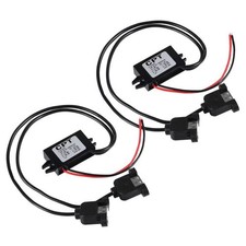 2 PCS DC Buck Converter 12V/24V to 5V 3A 15W Reduced Voltage Regulator Adapter