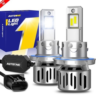 2X AUTOONE Canbus H13 9008 LED Headlight Bulbs High Low Beam Super Bright 6500K