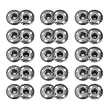 50 Sets Sew-on Snap Buttons, 12mm Metal Press Studs Buttons(Light Black)