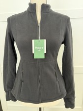 Halara Women's Black Fleece Full Zip Jacket S Zipped Pockets Athleisure