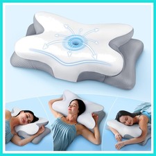 Effective Pain Relief Cervical Neck Pillow for Sleeping, Ergonomic Cooling Si...