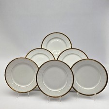 Vintage Elite Works Limoges France Gold Rim - Dinner Plate Set of 6 c. 1900