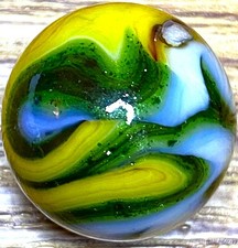 DAS/JABO SWEET YELLOW / AVENTURINE / OXBLOOD SWIRLED SHOOTER .71" BOX03/362