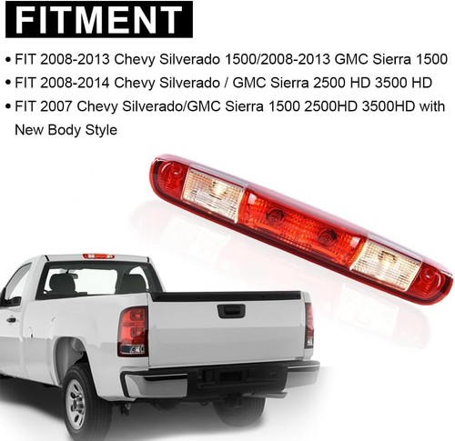 Red & Clear Brake Light Cargo for Chevy Silverado 2007-2014 - Picture 3 of 8