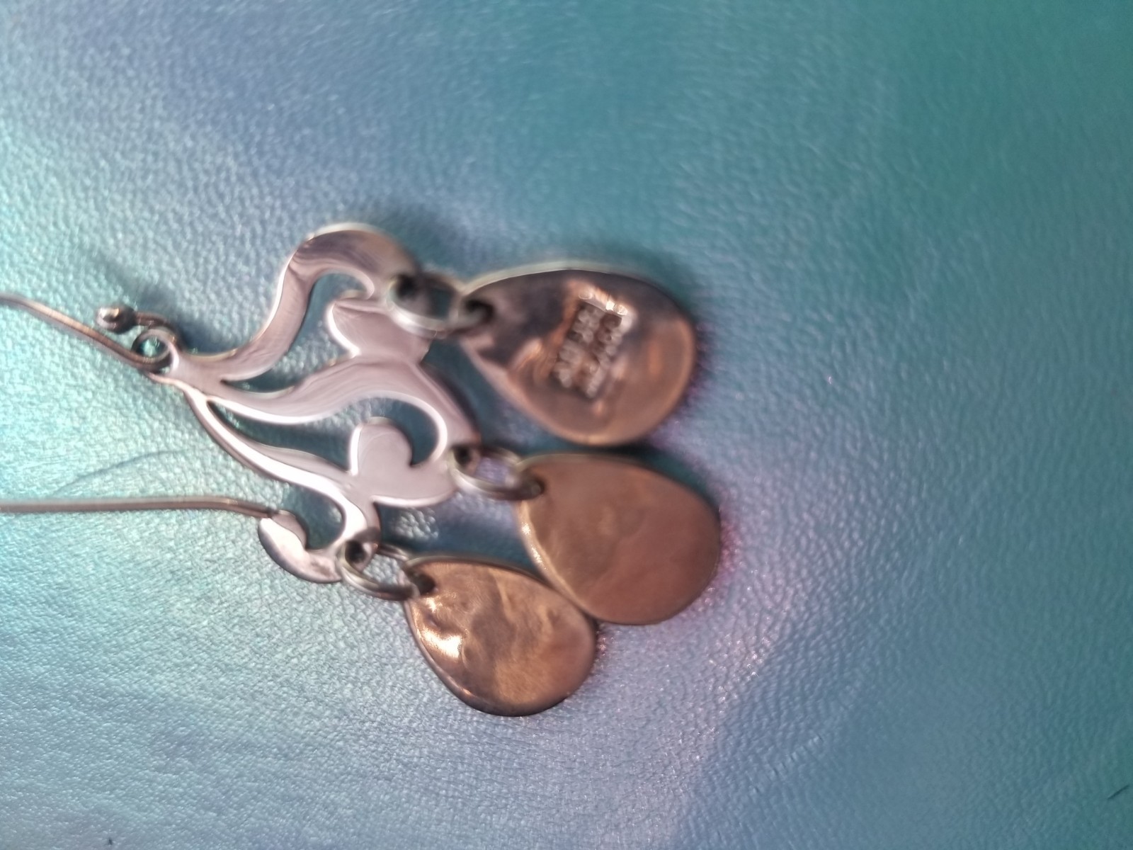 Artisan Silver 'Wave' Dangle Earrings Hammered Si… - image 2