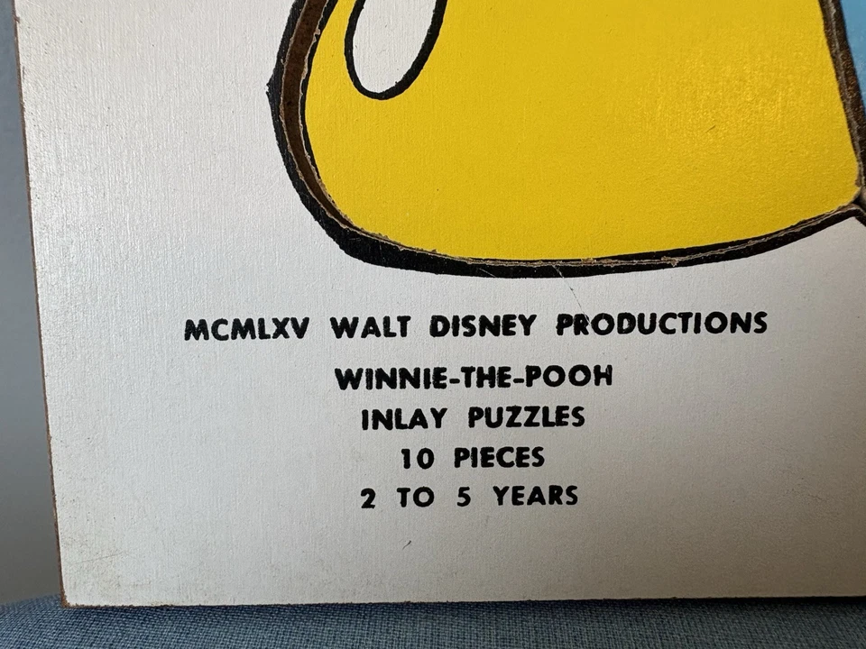 Vtg 1965 Walt Disney Winnie The Pooh Hunny Pot Wood  Inlay Puzzle - Image 3 of 4