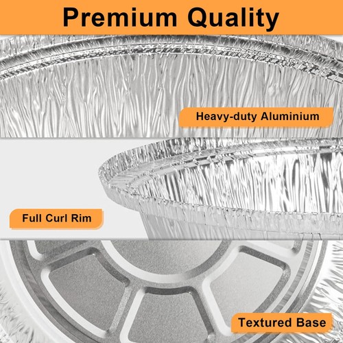 9" Round Aluminum Foil Pans with Clear Lids, Disposable Food Containers with ... - Picture 4 of 7