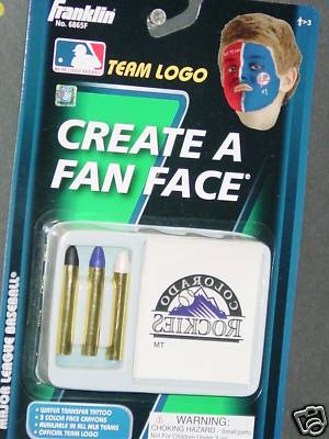 MLB Colorado Rockies Create A Fan Face, Face Crayons & Tattoos (Case of 12)