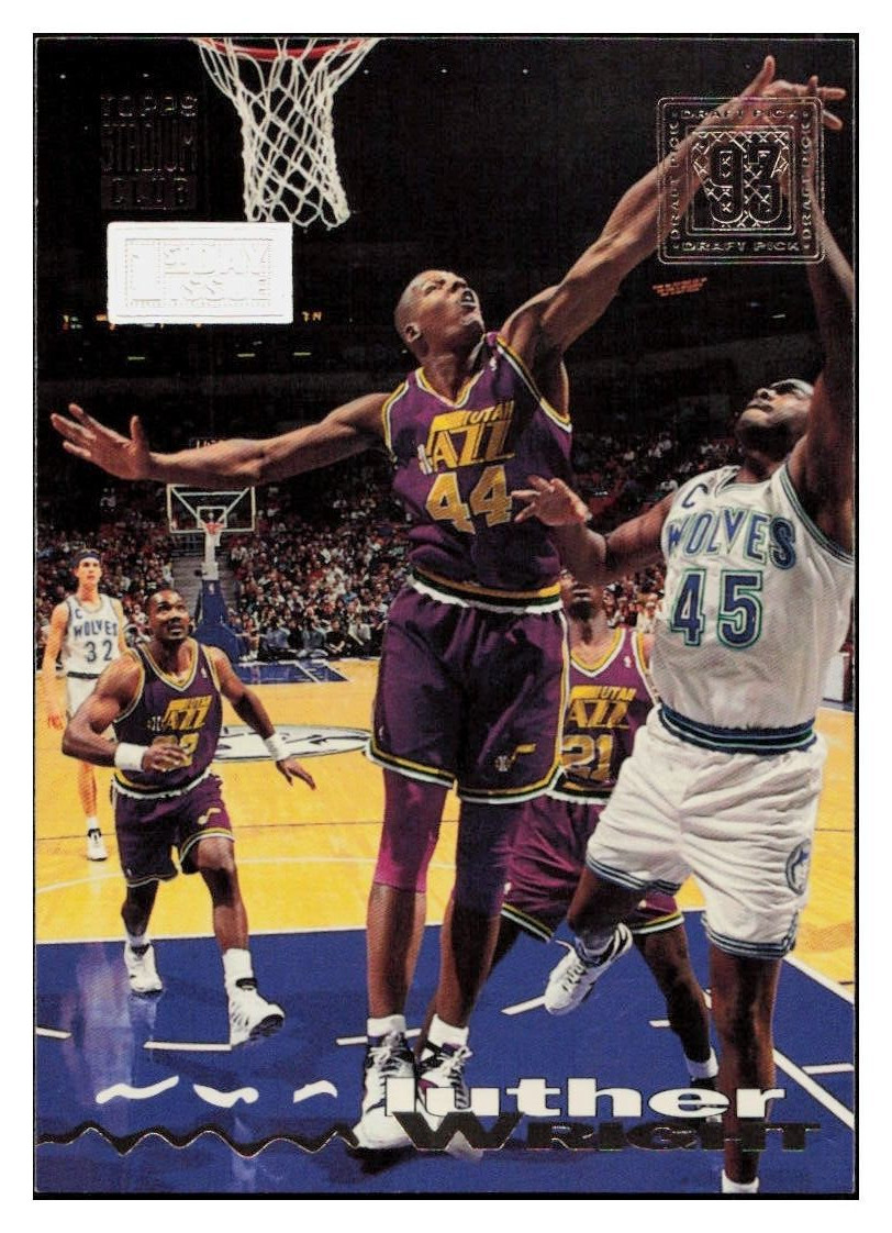 E656 LUTHER WRIGHT 1993-94 TOPPS STADIUM CLUB 1ST DAY ISSUE #251 JAZZ