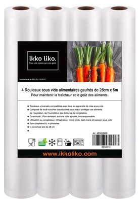 Vakuumierrollen für Lebensmittel geprägt 28 cm x 6 m x4 professionelle Qualit...