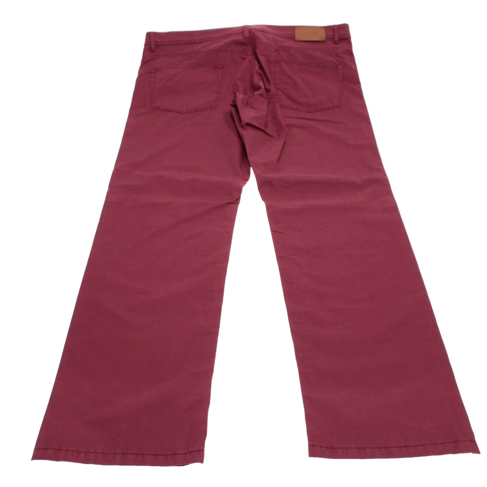 Pantalones informales Luciano Barbera NUEVOS CON ETIQUETAS 5 bolsillos corte jean talla 54 38 EE. UU. en algodón rojo Foto 4 de 4