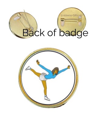 Ice Dancing Female 27mm Metall Anstecknadel Anstecker gewölbt Einsatz