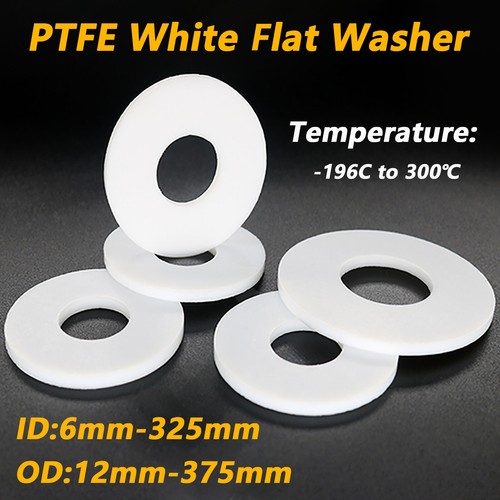 Joint d'étanchéité anneau plat pour rondelle / entretoises en PTFE 2/3 mm d'épaisseur blanc ID 6mm-325mm - Photo 1/26