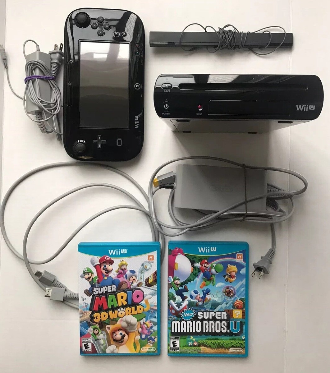 NINTENDO WII U 32GB CONSOLE, GAMEPAD, AC ADAPTERS, HDMI, SENSOR