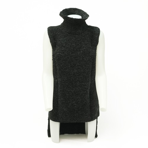 Pullover Wolle schwarz Wollkleid kurzes ärmellos Kleid (S,M,L) Nepal Geschenk - Picture 2 of 4