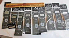 U-nitt Circular Bamboo Knitting Needles sz 1-9 16" New Lot of 9